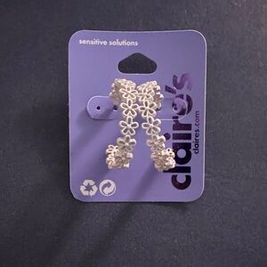 Claire's Cream Floral Drop Earrings